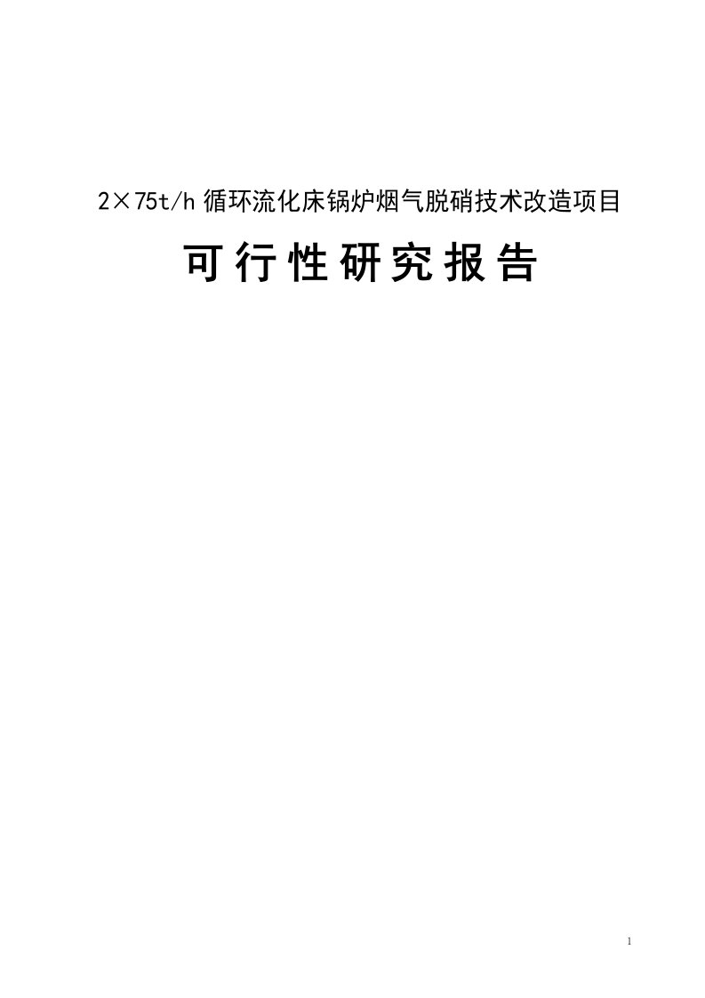 循环流化床锅炉烟气脱硝技术改造项目可行性研究报告