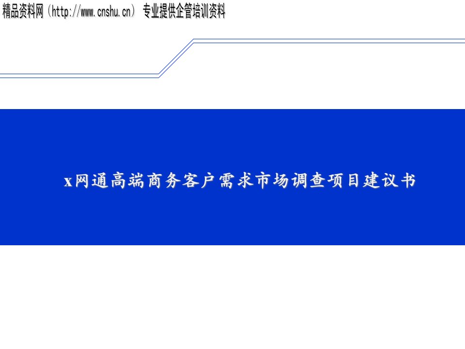 [精选]ajw_1220_x网通高端商务客户需求市场调查项目建议书