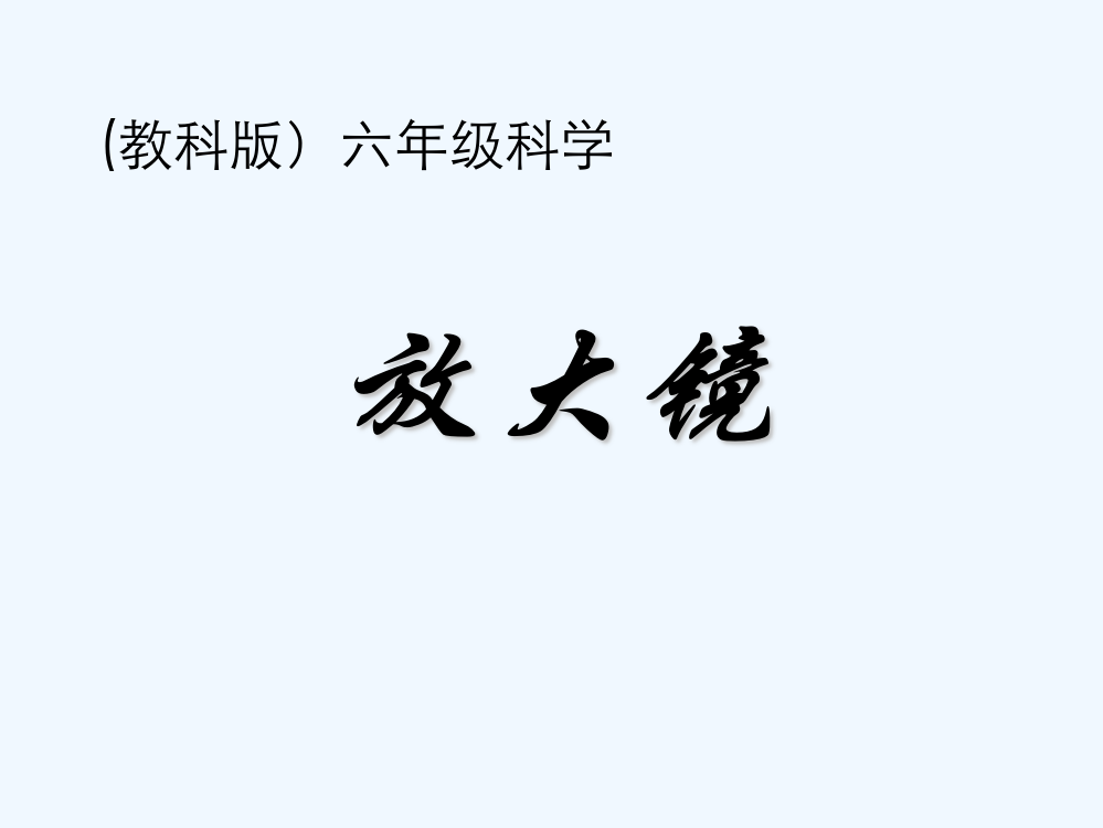 教科版六年级下册科学《放大镜》