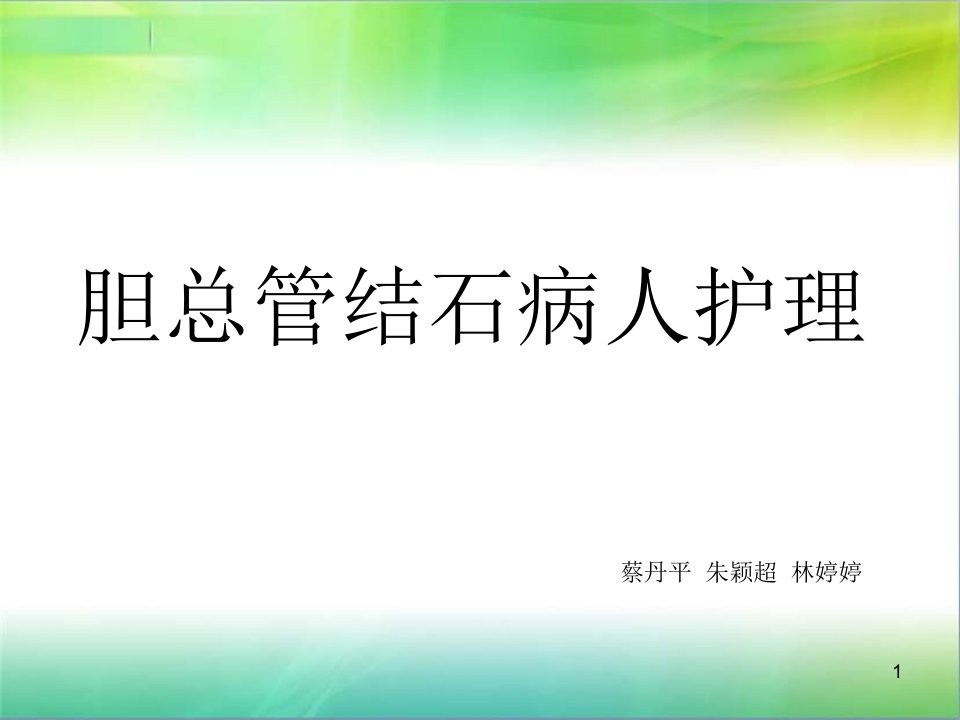 胆总管结石病人护理ppt课件