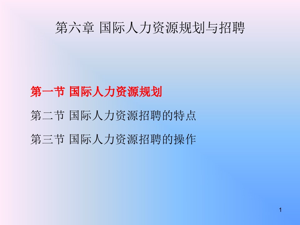 第六章国际人力资源规划与招聘案例