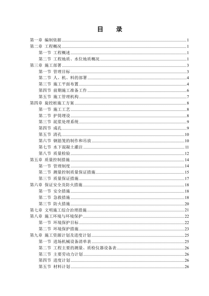 旋挖灌注桩施工方案上传工程资料