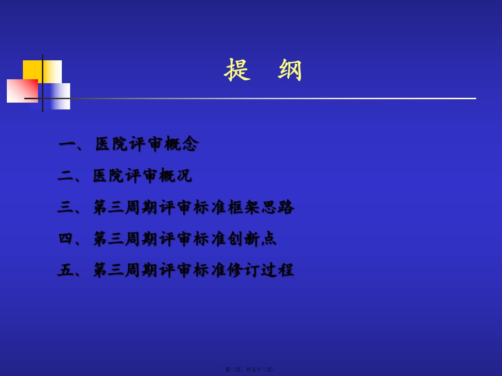 医院评审PPT第三周期医院等级评审标准框架思路与创新点