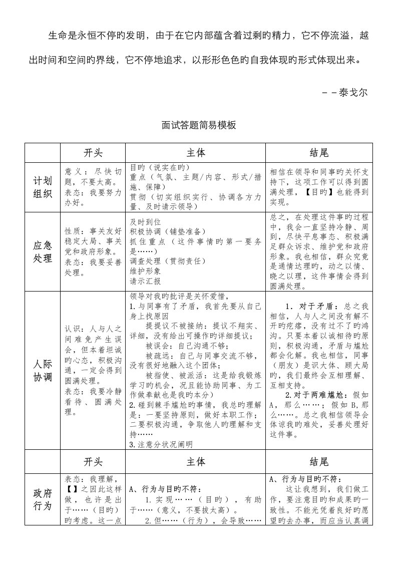 2023年Lqkvtv公务员面试答题简易模板