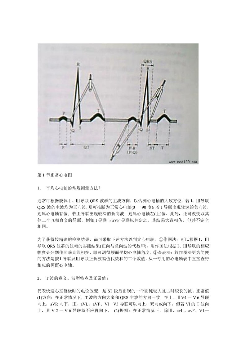 临床执业医师资格考试心电图复习要点