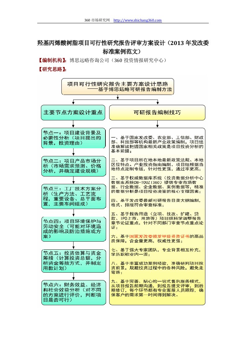 羟基丙烯酸树脂项目可行性研究报告评审方案设计(2013年发改委标准案例范文)