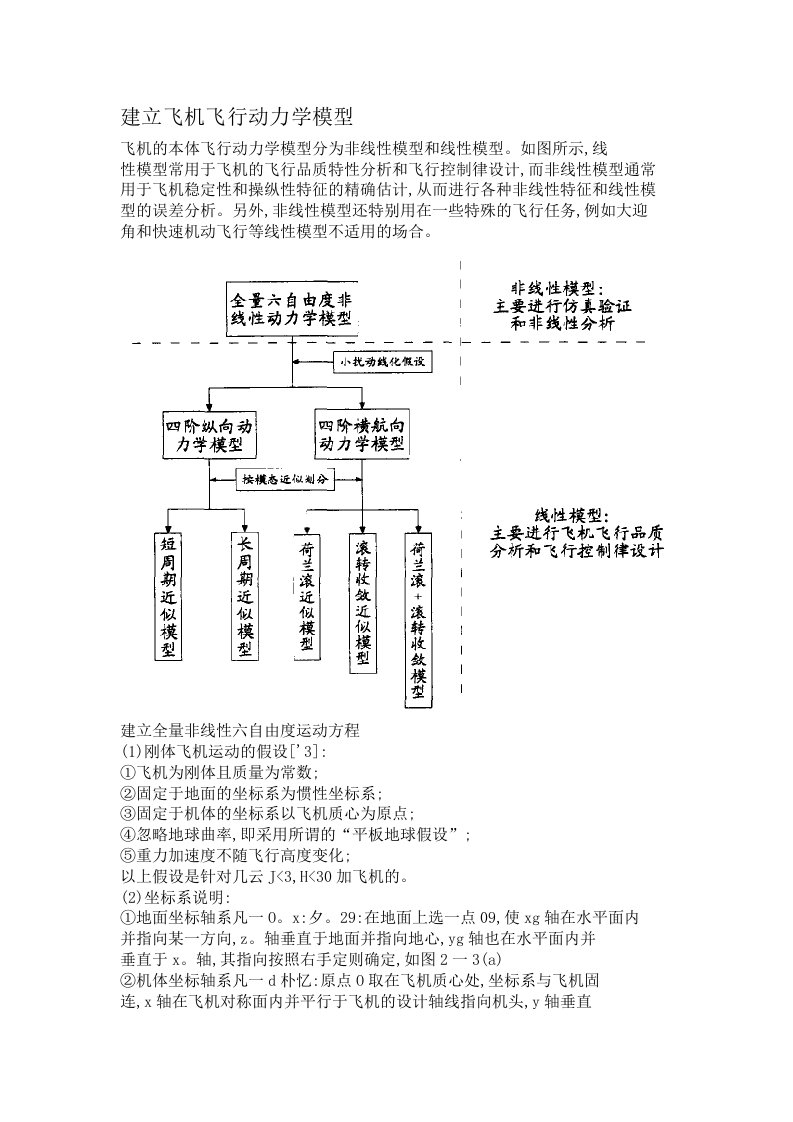 飞机动力学模型建立