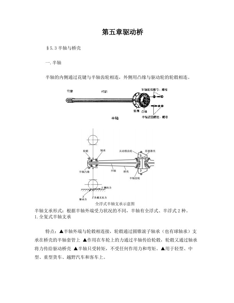 第五章驱动桥第三节半轴与桥壳