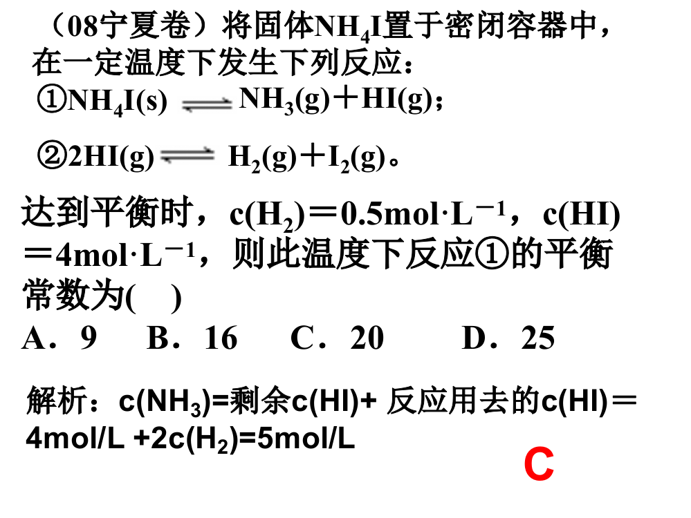 平衡常数专题复习讲座