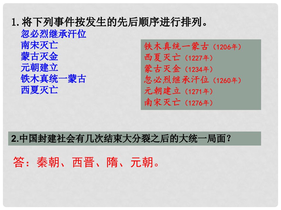 七年级历史下册