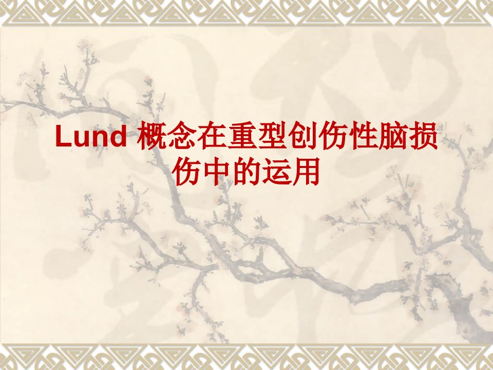 Lund概念在重型创伤性脑损伤