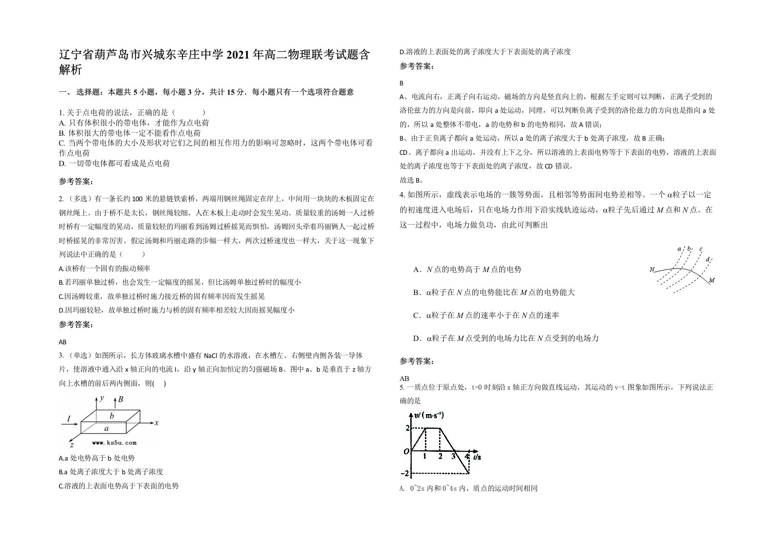 辽宁省葫芦岛市兴城东辛庄中学2021年高二物理联考试题含解析