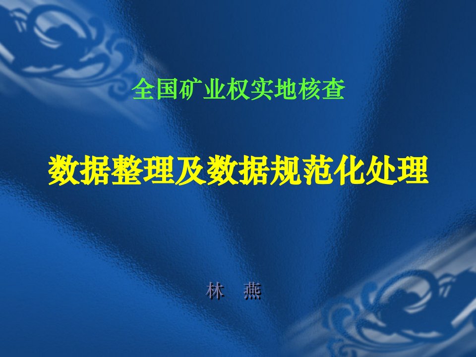 全国矿业权实地核查数据整理数据库建设(林燕)