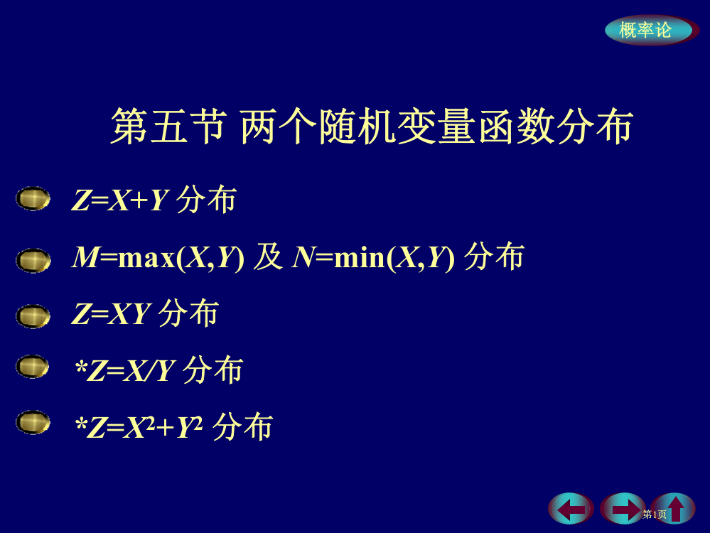 概率论与数理统计多维随机变量及其分布两个随机变量的函数的分布公开课一等奖优质课大赛微课获奖课件