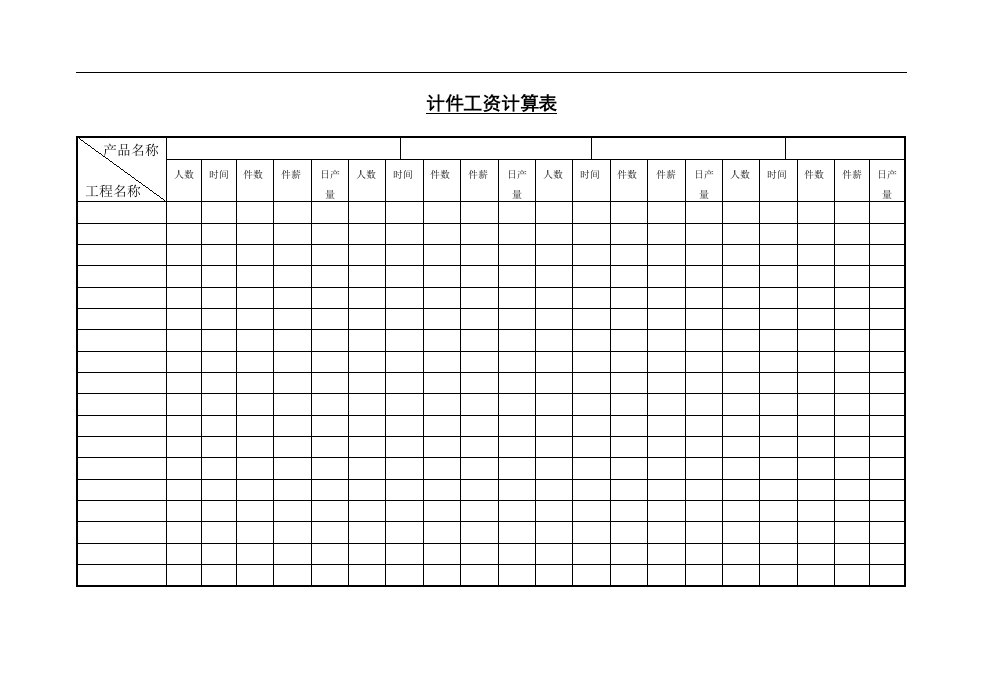 【管理精品】计件工资计算表