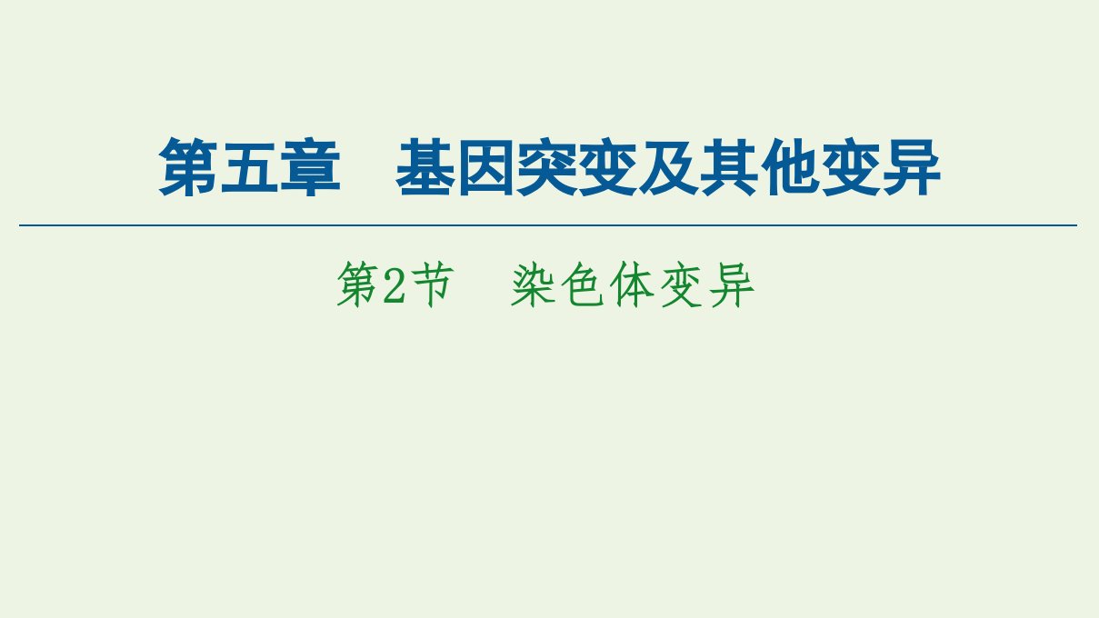 新教材高中生物第5章基因突变及其他变异第2节染色体变异课件新人教版必修2