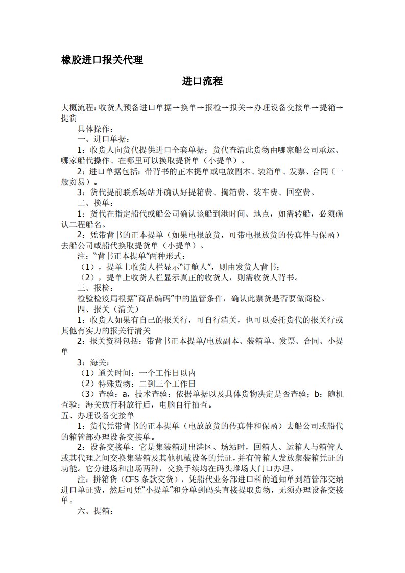 橡胶进口报关操作手续流程.pdf