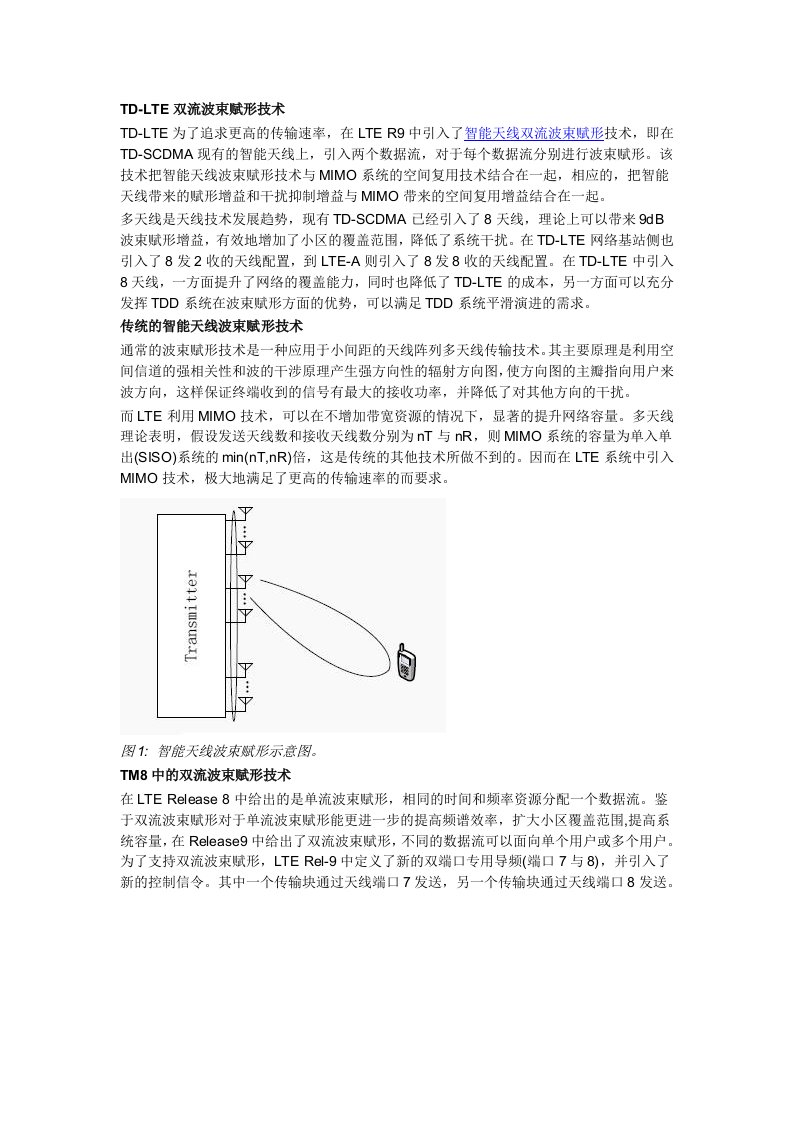 TD-LTE双流波束赋形技术