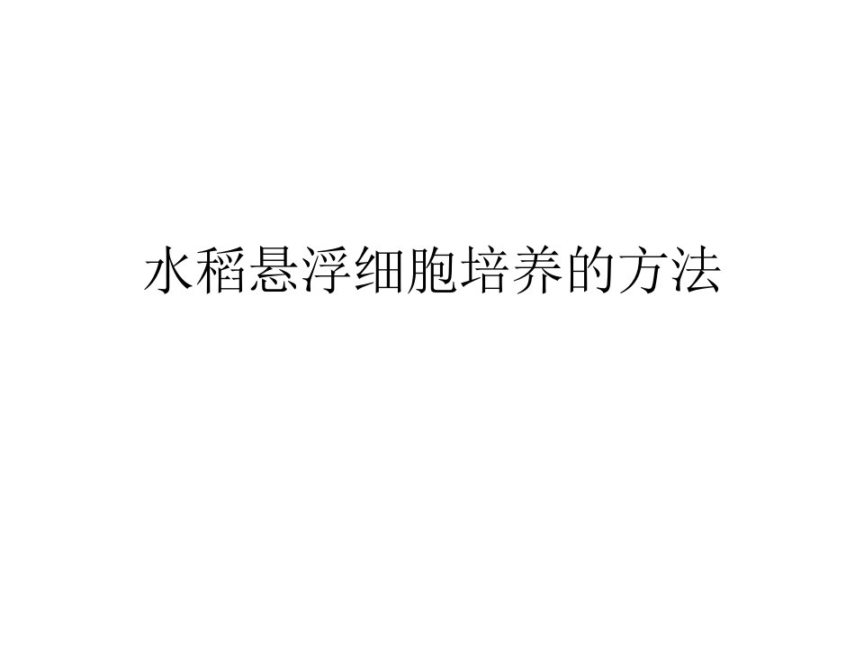 水稻悬浮细胞培养的方法