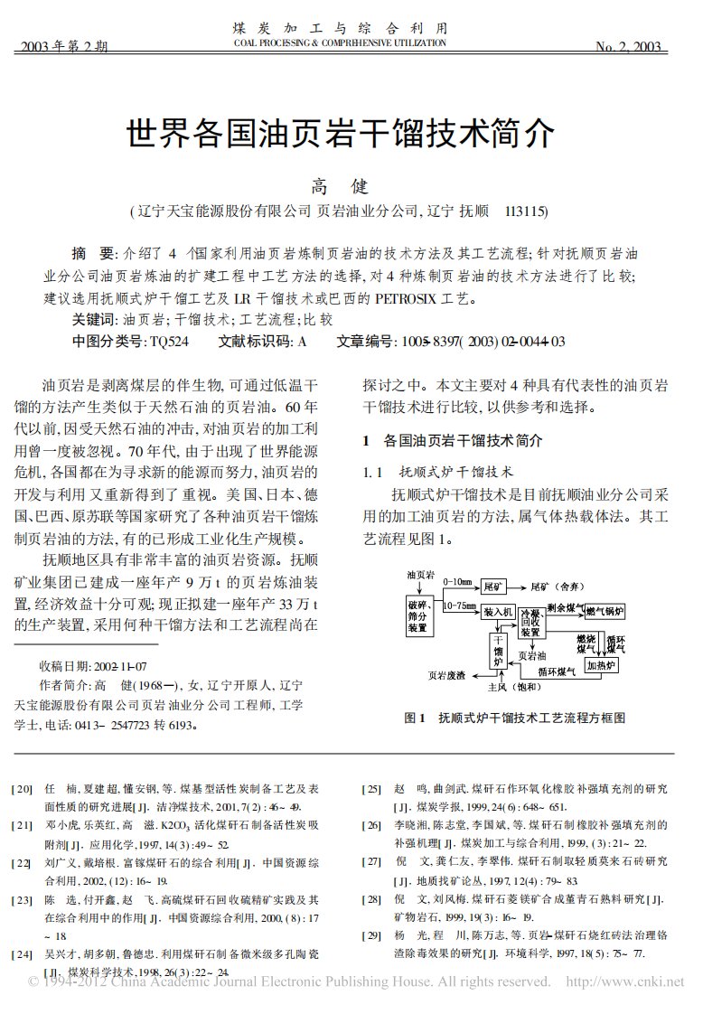 世界各国油页岩干馏技术简介高健（精选）