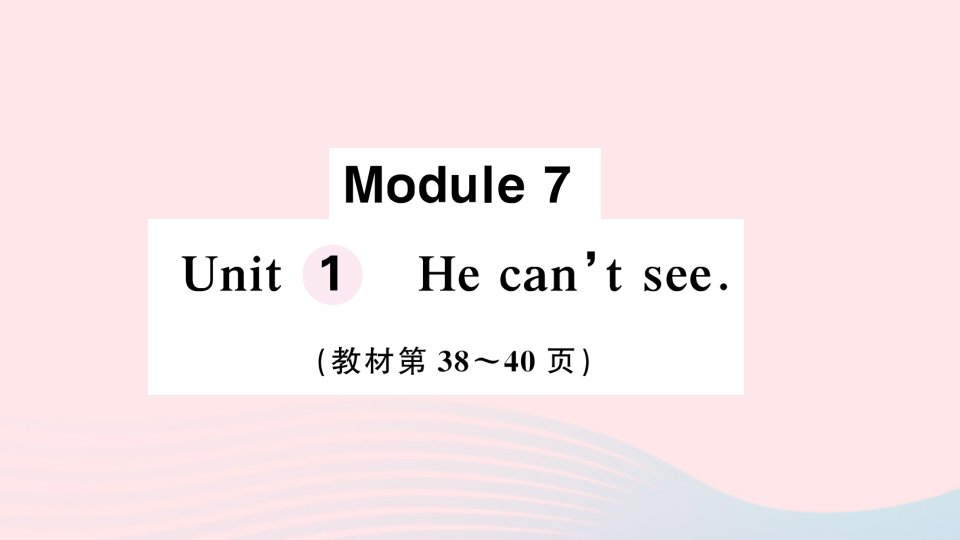 2023五年级英语上册Module7Unit1Hecan'tsee作业课件2外研版三起