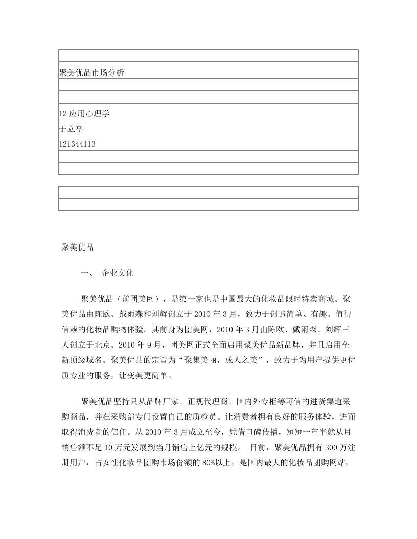 聚美优品市场分析