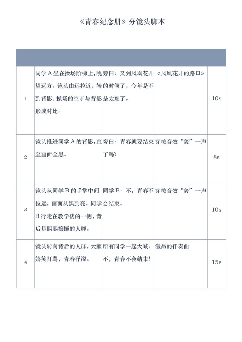 精品文档-视频拍摄剧本分镜头脚本