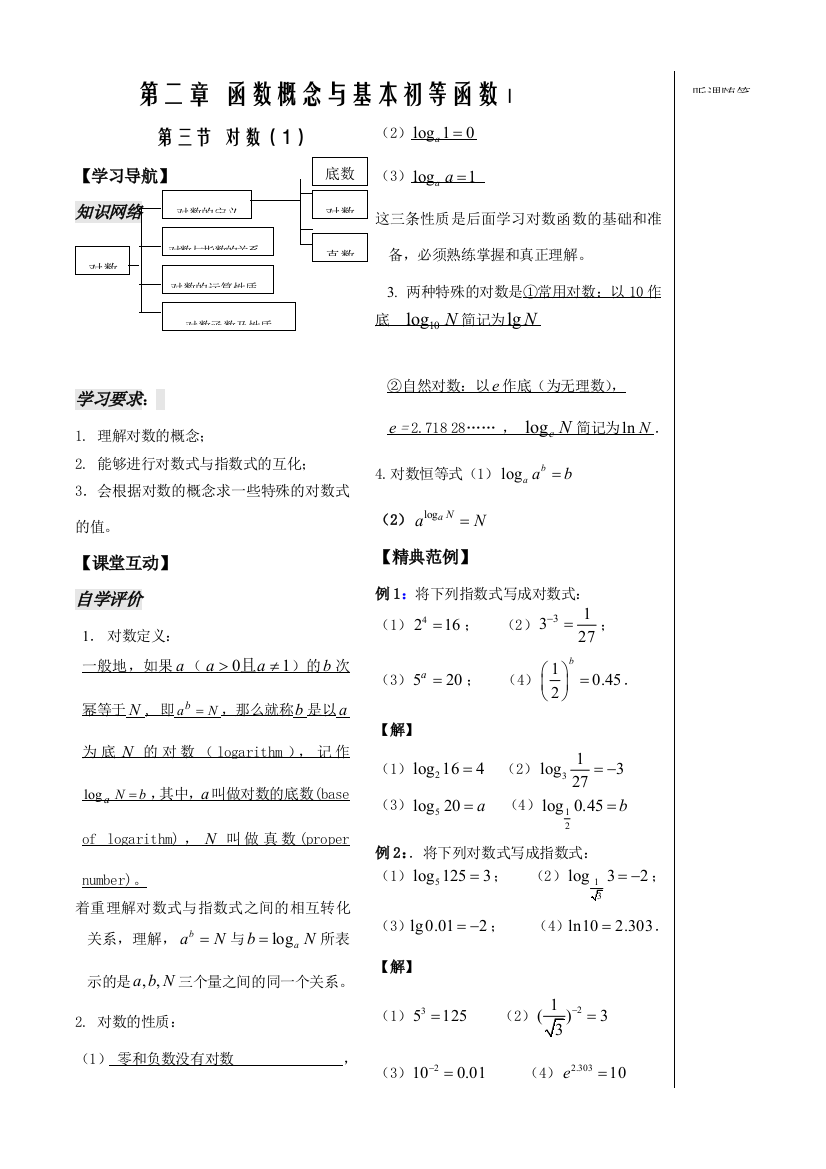 第16课——对数（1）