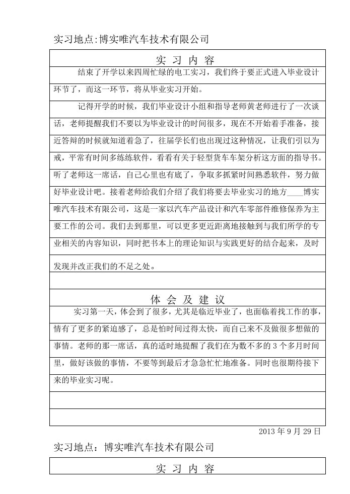 汽车专业实习总结