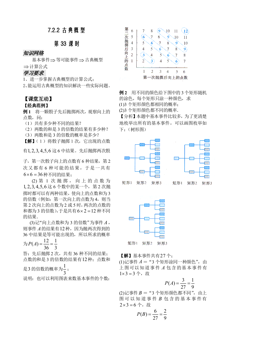 第33课时7.2.2古典概型(2)已对