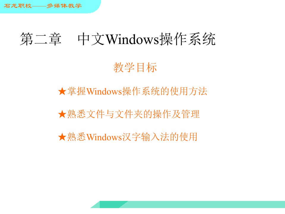 第二章节中文Windows操作系统课件