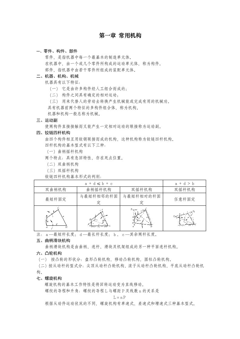 机械工程基础知识点汇总