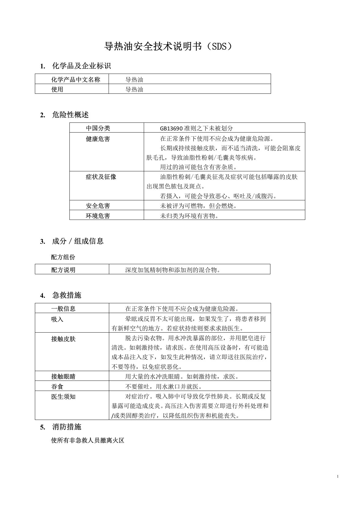 导热油MSDS