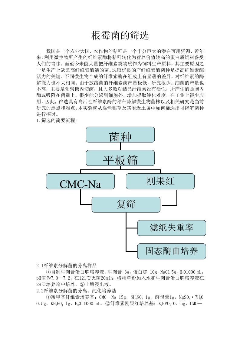 根霉菌的筛选