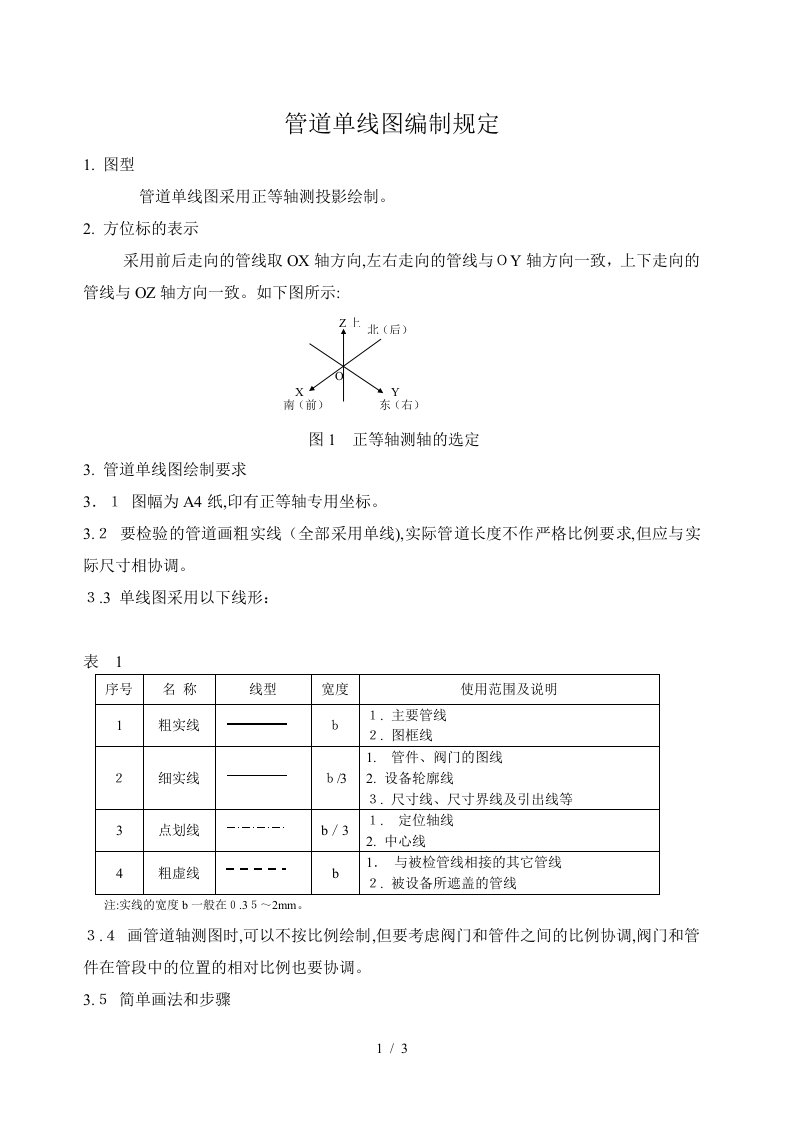 管道单线图编制规定