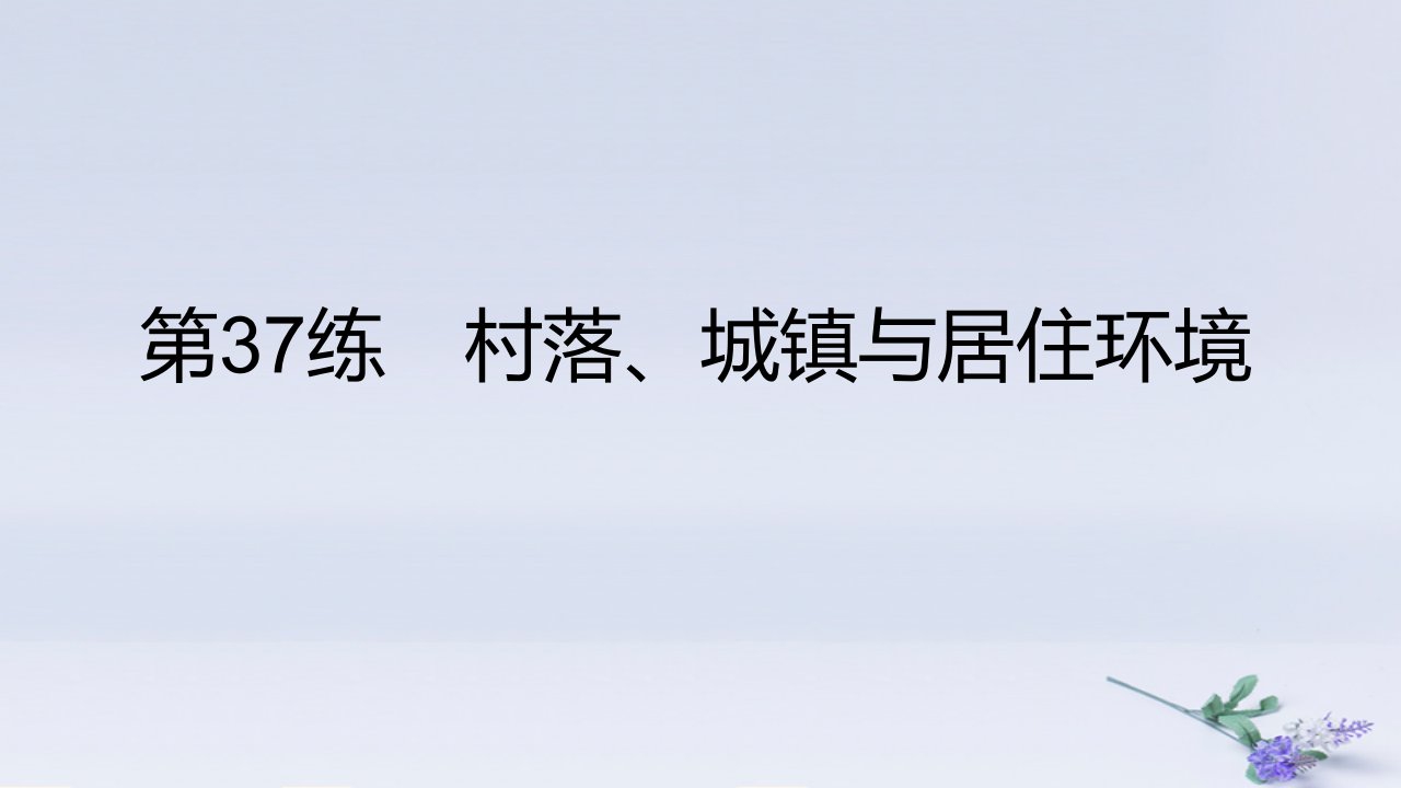 2025版高考历史一轮复习真题精练专题十四经济与社会生活第37练村落城镇与居住环境的变迁课件