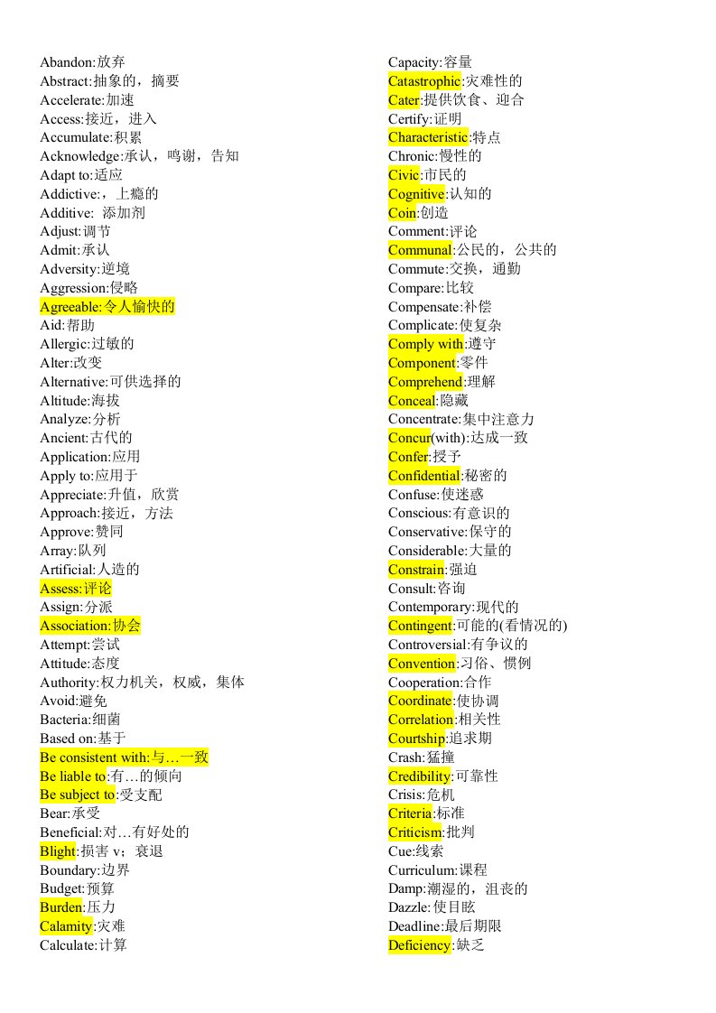 贵学雅思阅读必备444词汇