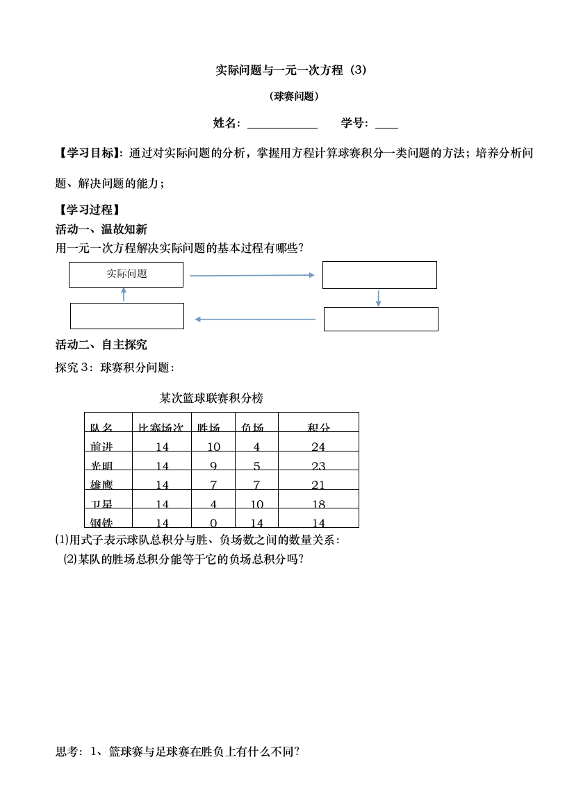 （中小学资料）球赛问题与方程