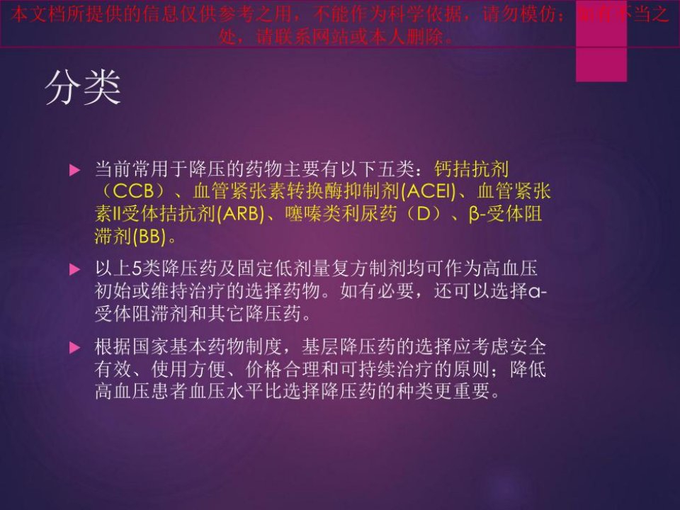 高血压用药专业知识讲座