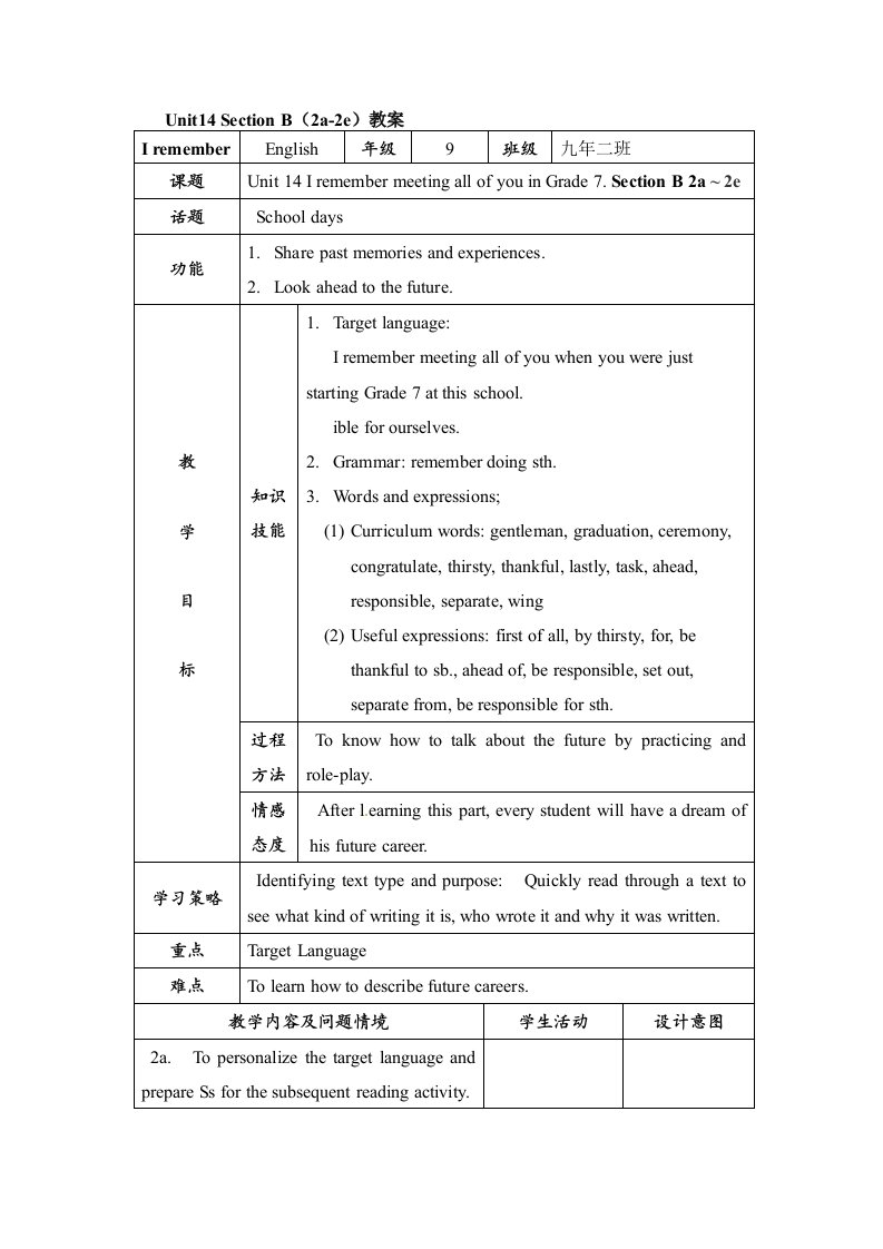 英语人教版九年级全册Unit14