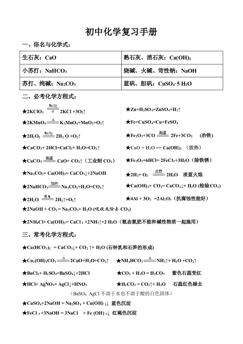 2016级中考化学试题分类(推断题)