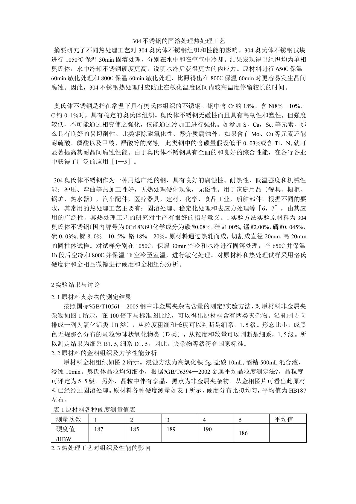 304不锈钢的固溶热处理工艺