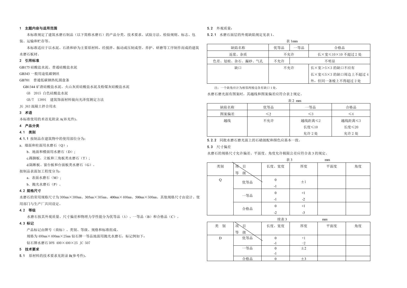 建筑水磨石制品行业标准