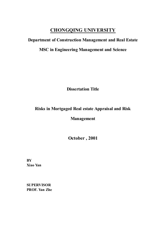硕士学位我国抵押房地产价格评估风险及风险管理