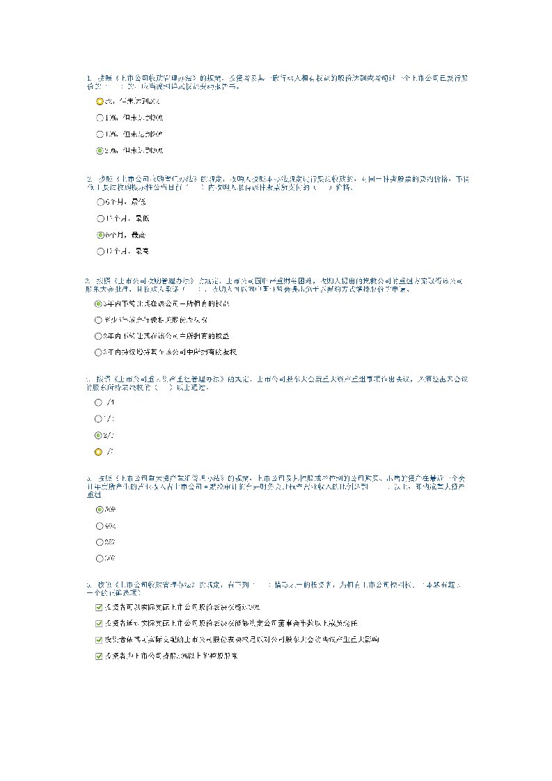 上市公司并购重组法规解读100分汇总