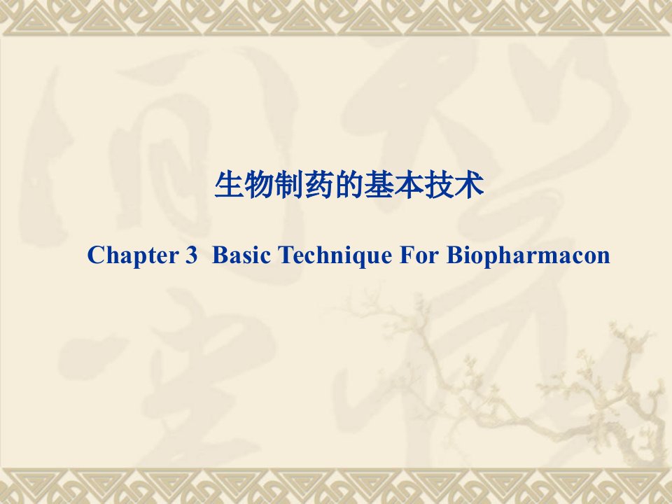 生物制药的基本技术（PPT