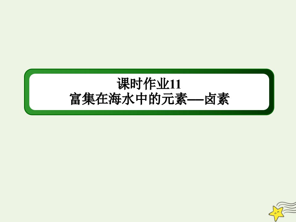 山东专用高考化学一轮复习课时作业11富集在海水中的元素__卤素课件