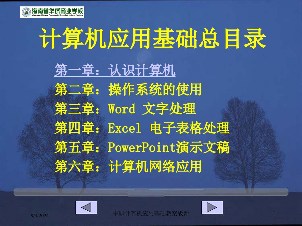 2021年中职计算机应用基础教案版新讲义