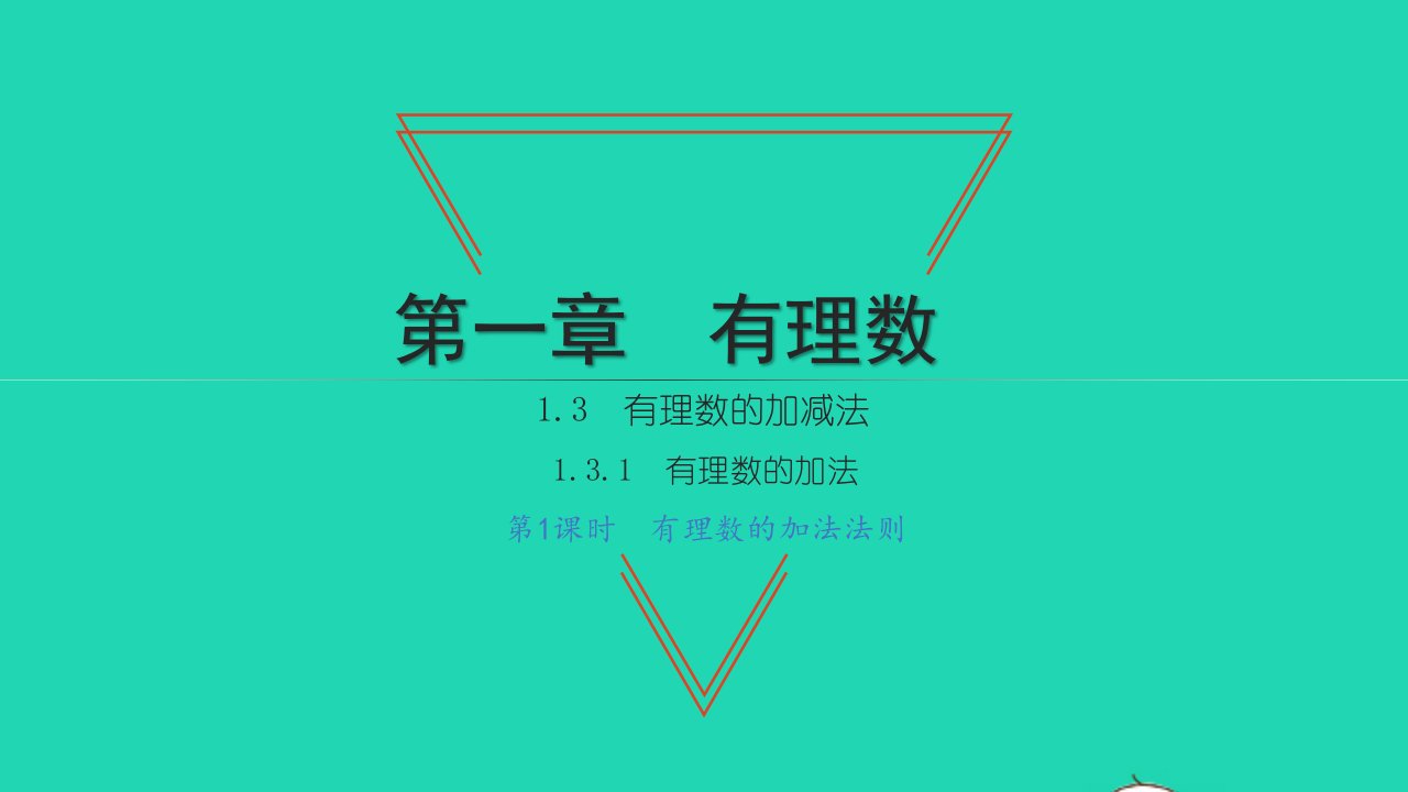 2021七年级数学上册第一章有理数1.3有理数的加减法1有理数的加法第1课时有理数的加法法则习题课件新版新人教版