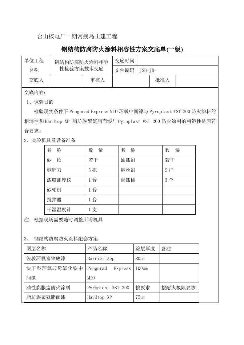 防腐防火涂料相容性方案